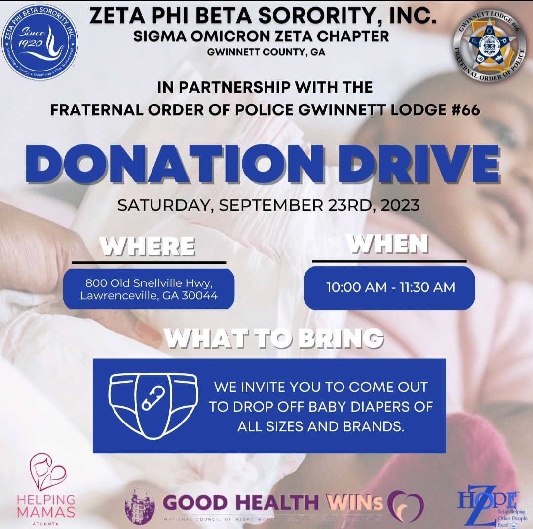 Zeta Phi Beta Donation Drive